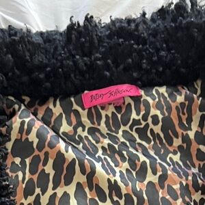 Betsey Johnson Black Furry Vest